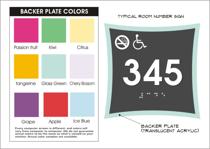 urban series plate colors for room number signs